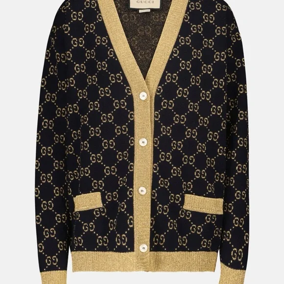 Gucci Cotton-blend lamé cardigan